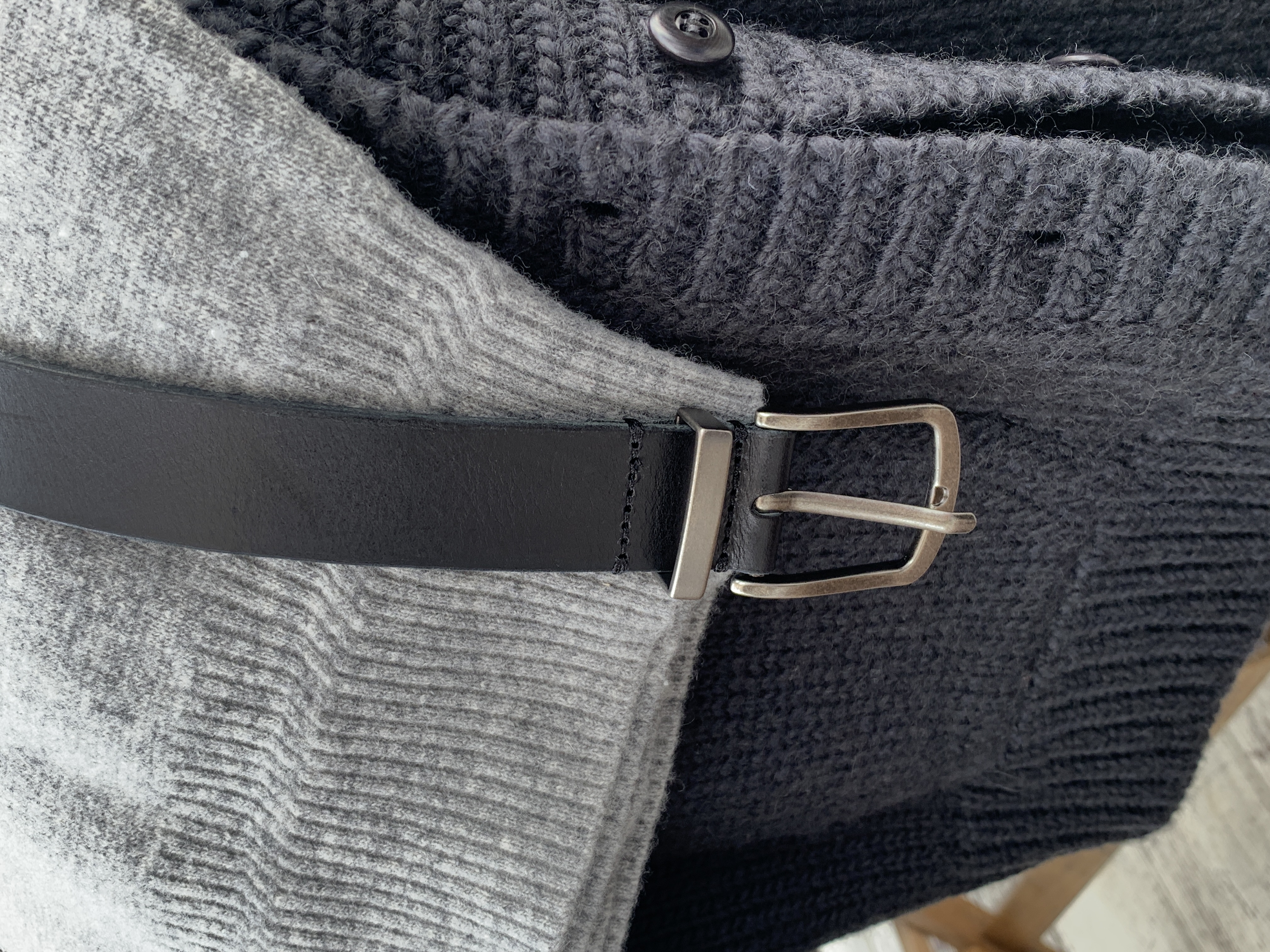 squared leather belt