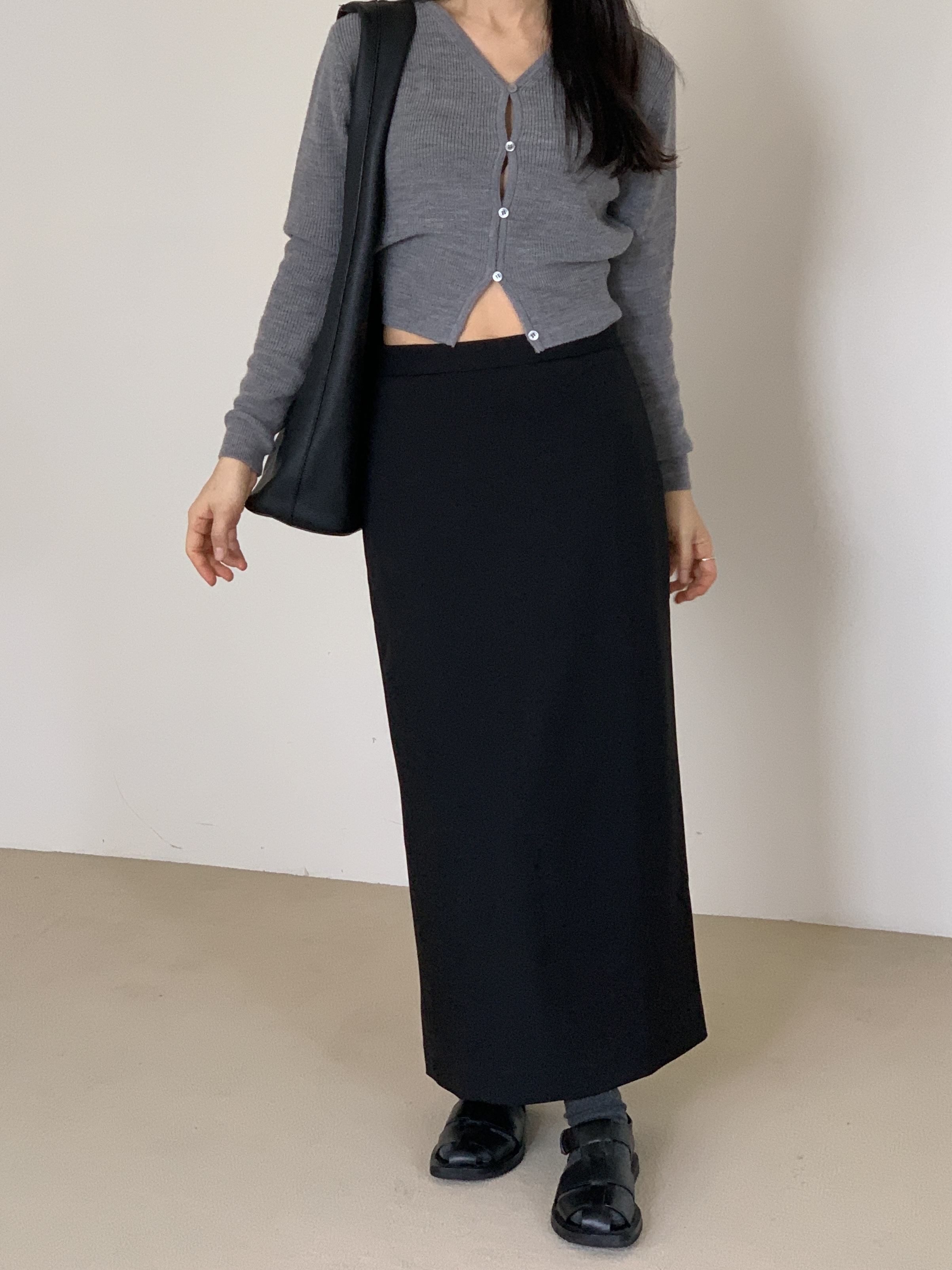 pencil maxi skirt (black)